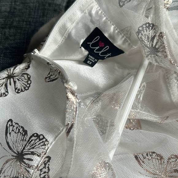 Lilt flutter sleeve tulle skirt with rose gold butterfly - Picture 4 of 8